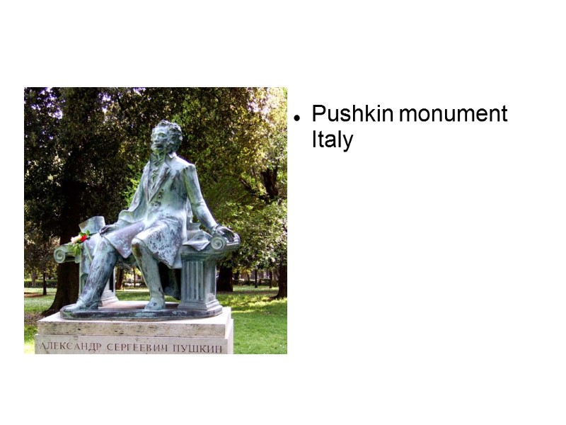 Pushkin monument Italy